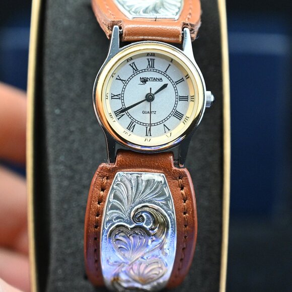 Montana Silversmiths Brown Western Ladies Watch, New in box, never been worn! - Picture 2 of 2